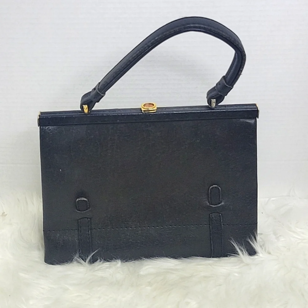 ×MODELL VINTAGE GOLD PFEIL Black‎ Leather Purse